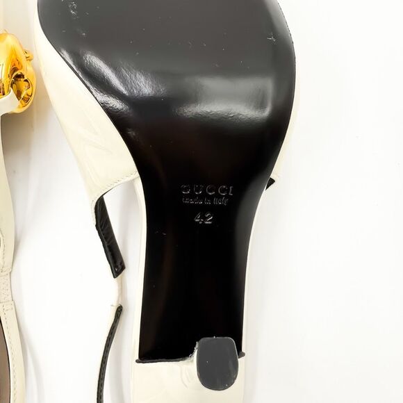 Gucci Marina Chain Slingback Pointed Toe Patent Leather Heels EU 42 US 12 - Picture 12 of 12